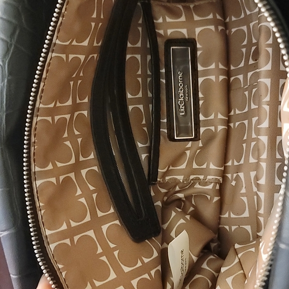 LIZ CLAIBORNE NEW YORK FAUX CROC SATCHEL PURSE HANDBAG - Picture 7 of 11